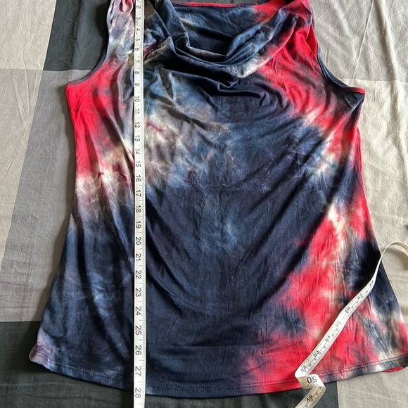 NWOT Amore All F. Y. brand Red White Blue Tie Dye Sleeveless Top  Size XL - Picture 4 of 5